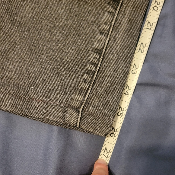 Levi Strauss 511 Wmns Slim Straight Green Black Jeans Hemed Size 32x32 Now 32x26 - Picture 2 of 7